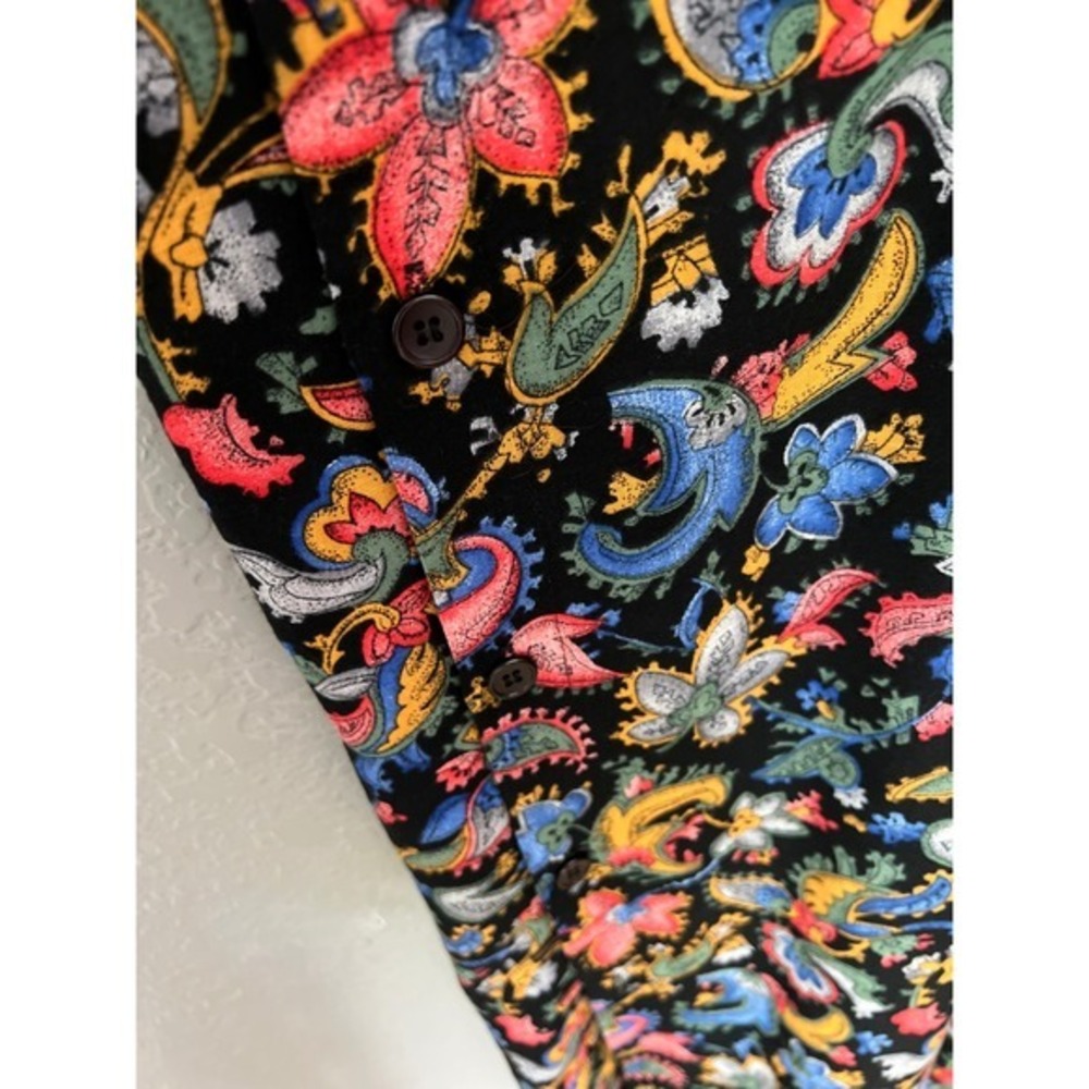 VTG Modest Jumper‎ Dress Paisley Sz S Black Floral Pockets Cottagecore MIDI USA - Picture 6 of 11